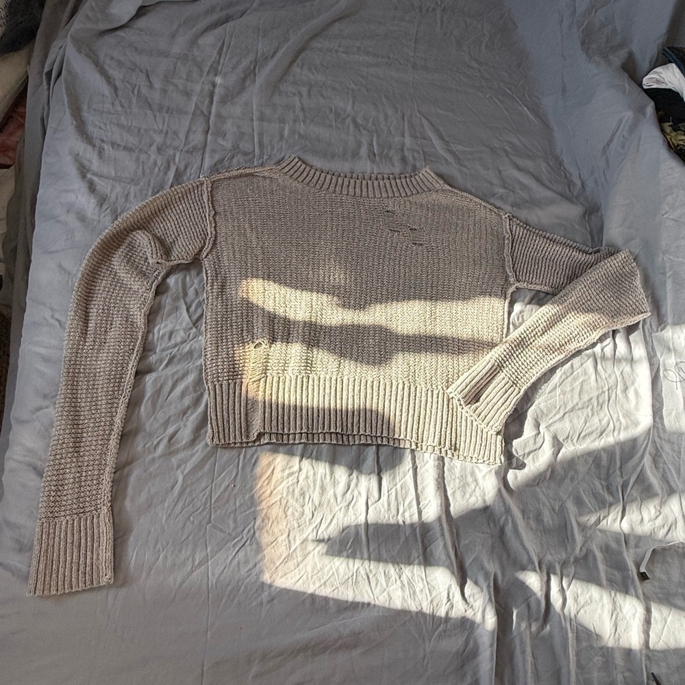 n:PHILANTHROPY Cropped Crewneck Sweater in gray